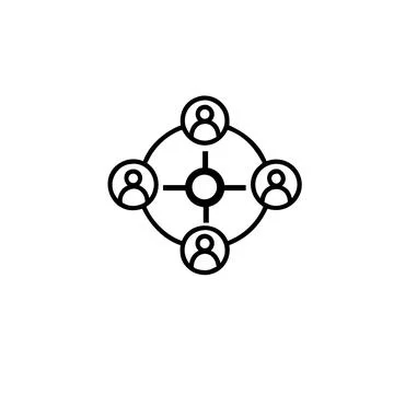 Modern community and teamwork web icon support circle Stock Illustration