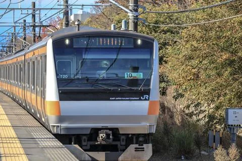 Modern Commuter Train on the Platform During Dec 4 2024 Stock Photos