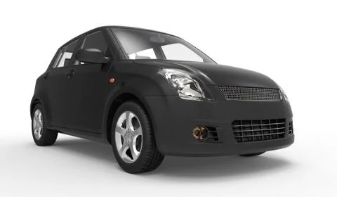 Modern Compact Car Black Stock Illustration