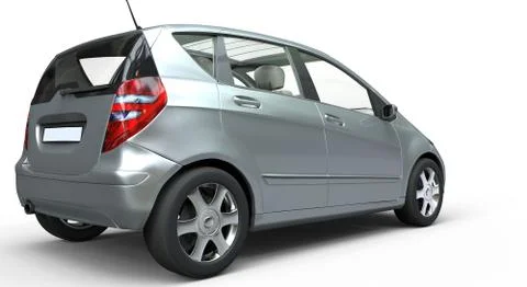 Modern Compact Car Chrome Stock Illustration
