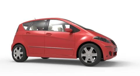 Modern Compact Car Red Illustrazione stock