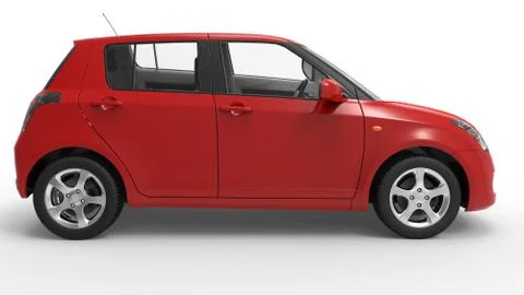 Modern Compact Car Red Stock Illustration