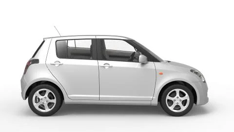 Modern Compact Car White Ilustración de archivo