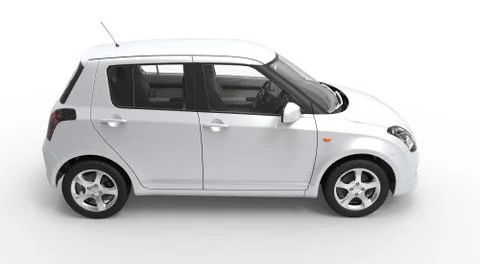 Modern Compact Car White Stock Illustration
