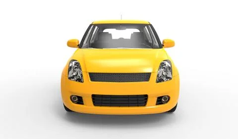 Modern Compact Car Yellow Stock Illustration