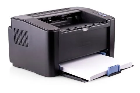 Modern compact laser home printer isolated on white background Stock Photos