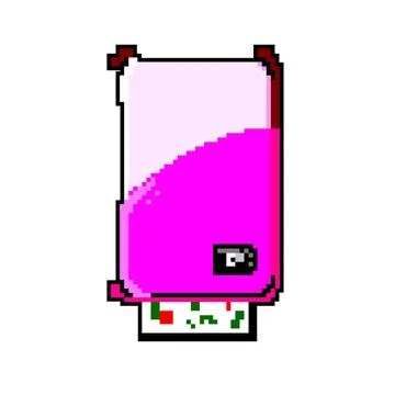 Modern compact photo printer game pixel art vector illustration Stock Illustration