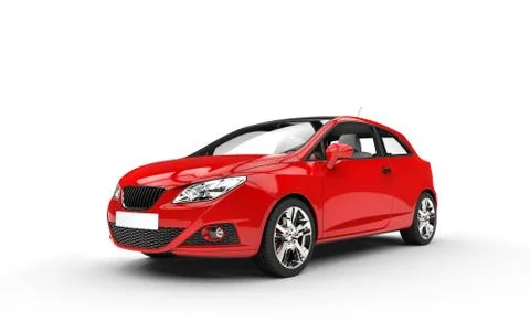 Modern Compact Red Car - Front View Stock Illustration