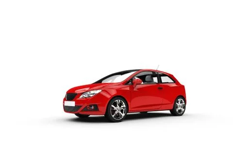 Modern Compact Red Car Stock Illustration