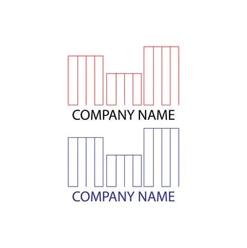 Modern Company Logo Template Featuring Building Bars for Business and Real .. Ilustração Stock