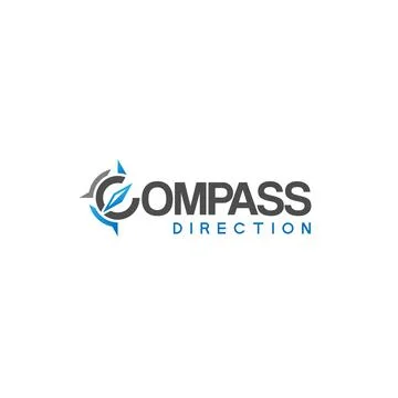 Modern COMPASS DIRECTION navigation logo design Stock Illustration