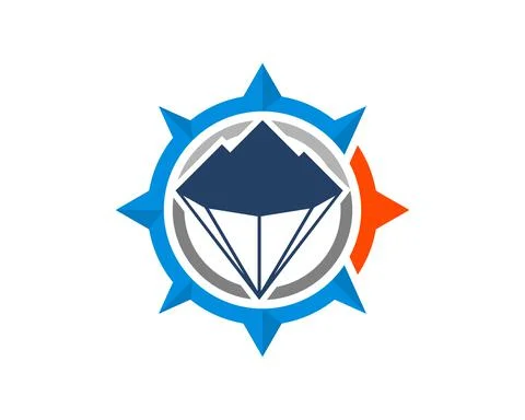 Modern compass with mountain diamond inside Stock Illustration