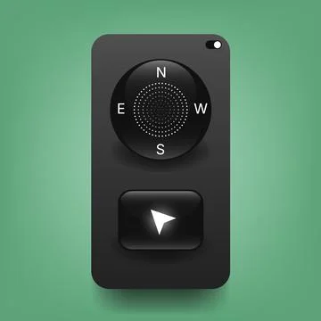Modern Compass Navigation User Interface Mobile App Concept Stock Illustration