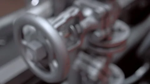 Modern complex technological industrial equipment. Industrial tap closeup Stock Footage 61545363