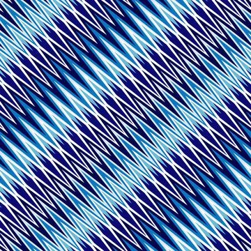 Modern composition of diagonal zig-zag stripes. Seamless vector pattern. Stock Illustration