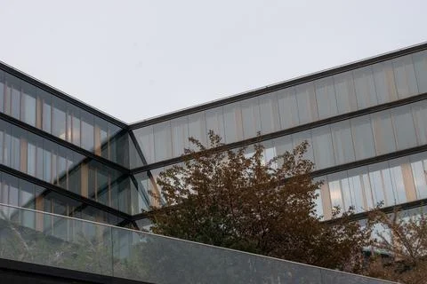 Modern composition with glass building Stock Photos