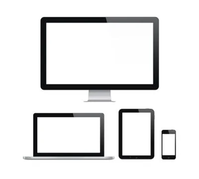 Modern computer and mobile devices set Stock Illustration