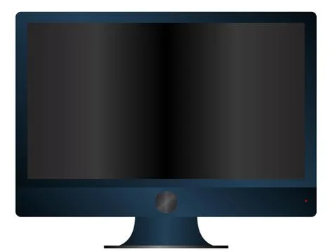 Modern Computer With Blank Dark Screen Stock Illustration