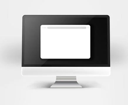 Modern computer with blank web browser window Stock Illustration