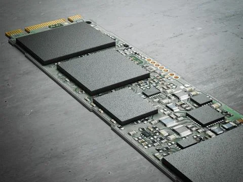 Modern computer chip. 3d rendering Stock-Fotos