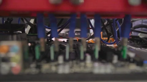 Modern Computer Chip in the Analysis Computing Systems Closeup Stock Footage 68386492