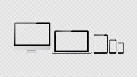 Modern Computer Desktop and Laptop and Mobile Cell Phone Stock Footage 247412360