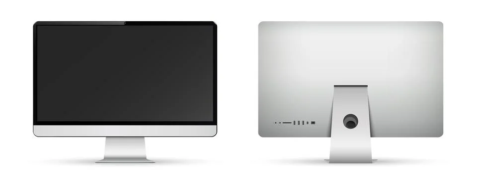 Modern computer display front and back Stock Illustration