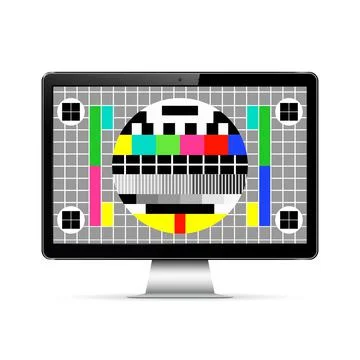 Modern computer display with test screen 스톡 일러스트