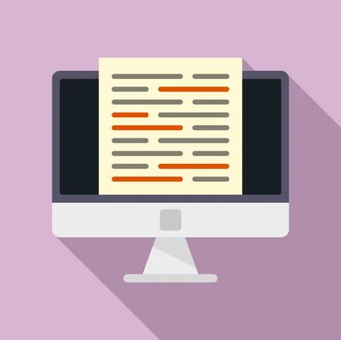 Modern computer editor icon, flat style Stock Illustration