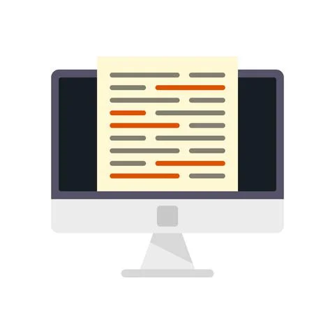 Modern computer editor icon flat isolated vector イラスト素材