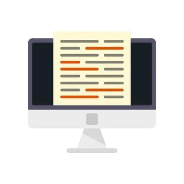 Modern computer editor icon flat isolated イラスト素材