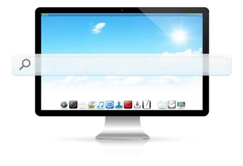 Modern computer with empty web bar Stock Illustration