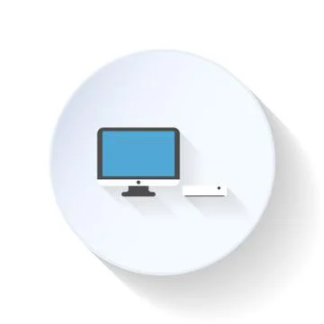 Modern computer flat icon Illustrazione stock