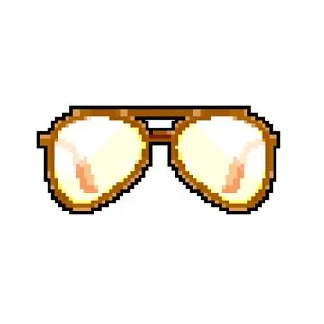 Modern computer glasses game pixel art vector illustration Stock Illustration