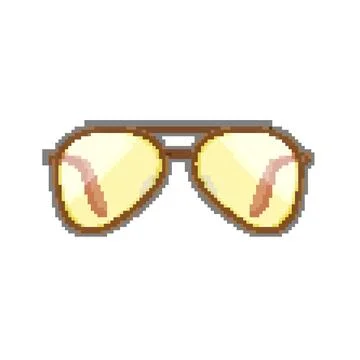 Modern computer glasses pixel art vector illustration Stock Illustration