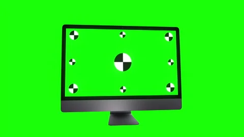 Modern computer with green screen, isolated on green background. 3d render. Stock Footage 220717517