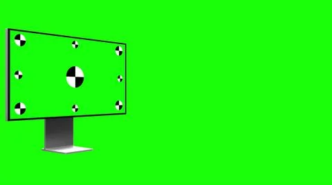 Modern computer with green screen, isolated on green background. 3d render. Illustrazione stock
