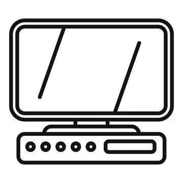 Modern computer icon showing desktop for work Illustrazione stock