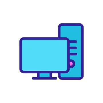 Modern computer icon vector. Isolated contour symbol illustration Stock Illustration