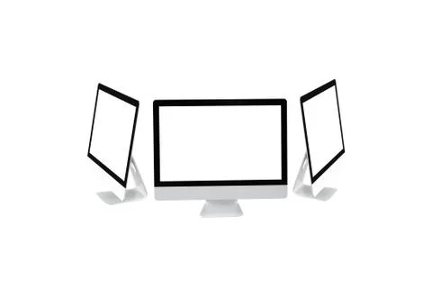 Modern computer isolate with clipping mask on white background for mockup design Stock Illustration