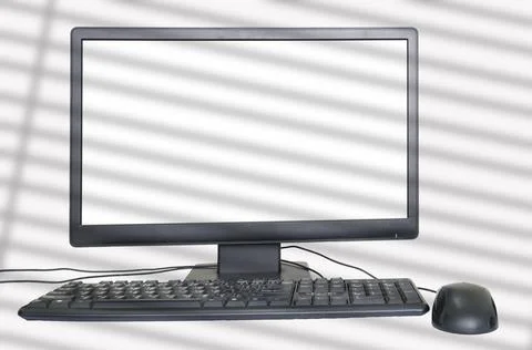 Modern Computer Isolated On White with cliping paths. Stock Photos
