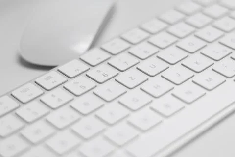 Modern computer keyboard and mouse Stock Photos