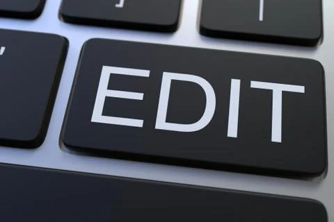 Modern computer keyboard with EDIT button. 3D rendering Stock Illustration