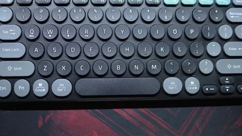 Modern Computer Keyboard Featuring Mac And Windows Shortcut Symbols 動画素材 342748027