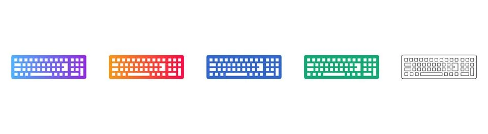 Modern Computer Keyboard Icon Set 库存插图