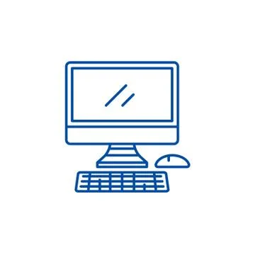 Modern computer line icon concept. Modern computer flat vector symbol, sign Stock Illustration