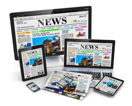 Modern computer media devices Illustrazione stock