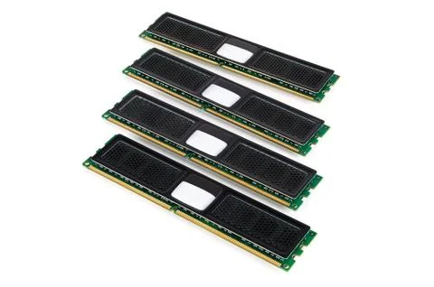 Modern computer memory modules with black radiator Stock Photos