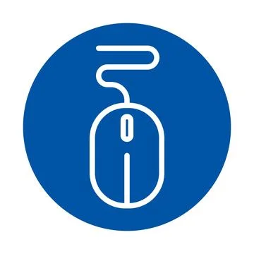 Modern Computer Mouse Symbol on Blue Background for Digital Design Stock Illustration