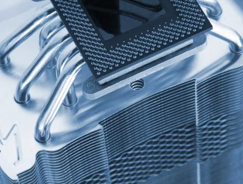 Modern computer processor with big cooler 写真素材